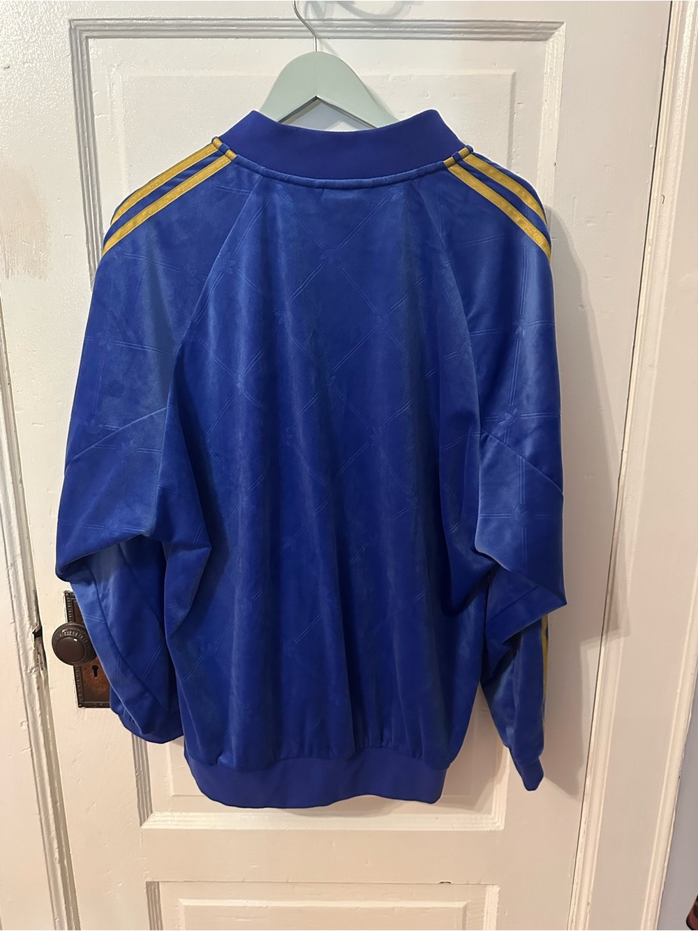 adidas Royal Blue Zip-Up Jacket with Gold Zipper - Picture 3 of 4